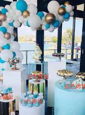 品新款婚庆道VRK具铁艺烤景镜面圆柱甜品漆台婚礼蛋糕花架新场布