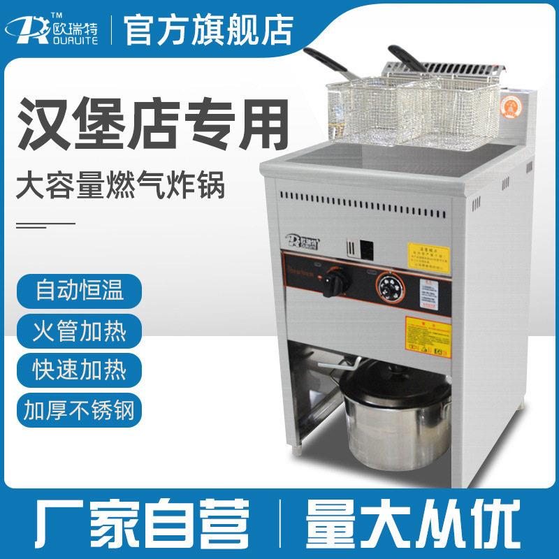 燃气炸炉油炸机炸鸡汉堡店立式商用炸锅控温煤气油炸锅商用