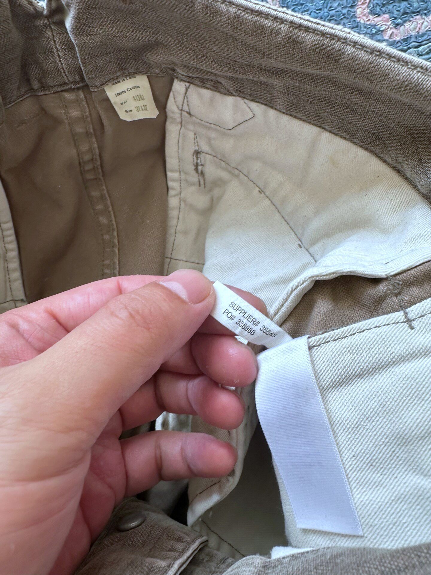 RRL Striped Distressed Casual Pants — label