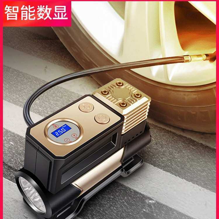 新款便携式车载充气泵12V汽车打气泵智能数显轮胎电动打气筒