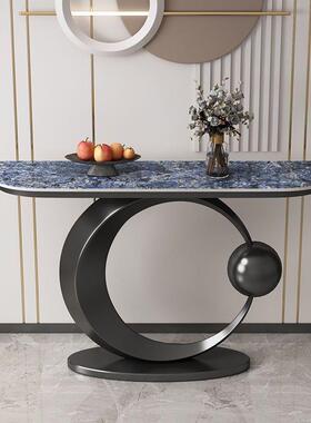 美中式岩板玄入户玄关桌轻IWI奢关台靠墙新中式玄关客厅玄关隔式