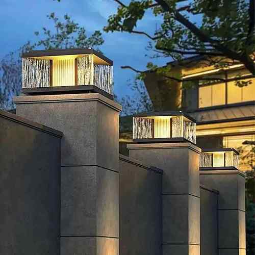 太阳能柱头灯庭院大门灯门柱灯户外围墙灯防水柱子灯别墅大门柱灯