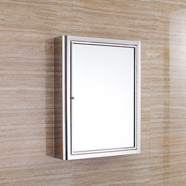 简约不锈钢镜柜小户型浴室柜带镜子卫生间厕所镜箱阳台储物柜挂墙
