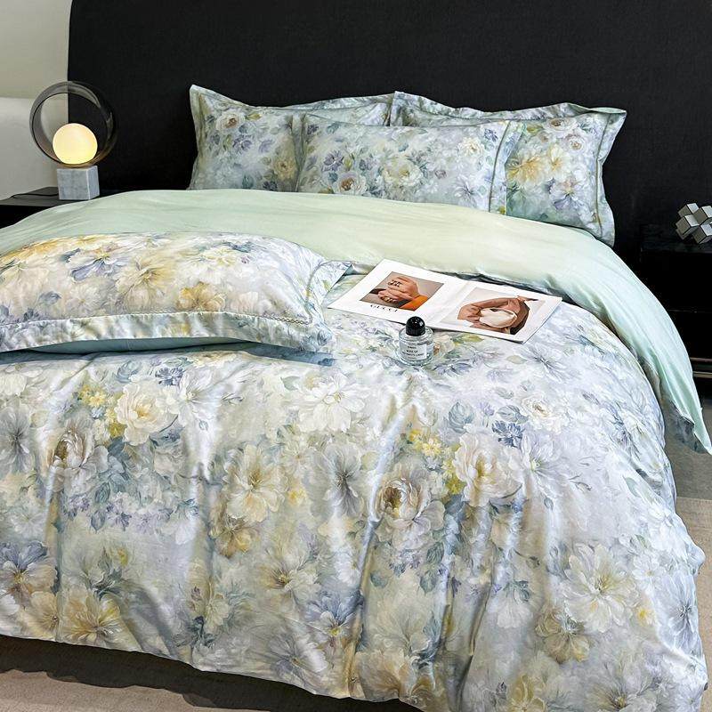 生如夏花印花春夏全棉亲肤舒适印花四件套贵妇尊享床品卧室套件,床上用品,床垫/床褥/床护垫/榻榻米床垫,淘宝优惠券,粉丝福利购,淘宝优惠卷
