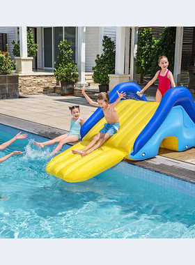 滑游泳儿童充气单人滑戏水池高速轨道 bestway52453赛道滑梯儿童