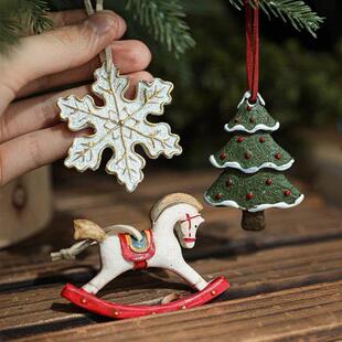 Christmas Tree Pendants Ornaments Resin Santa Claus Snow