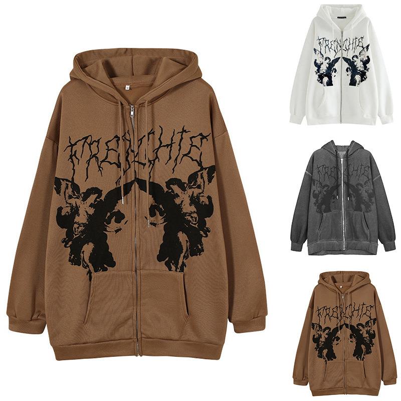 Women Sweatshirt Hooded Jacket Casual Cardigan Zipper
