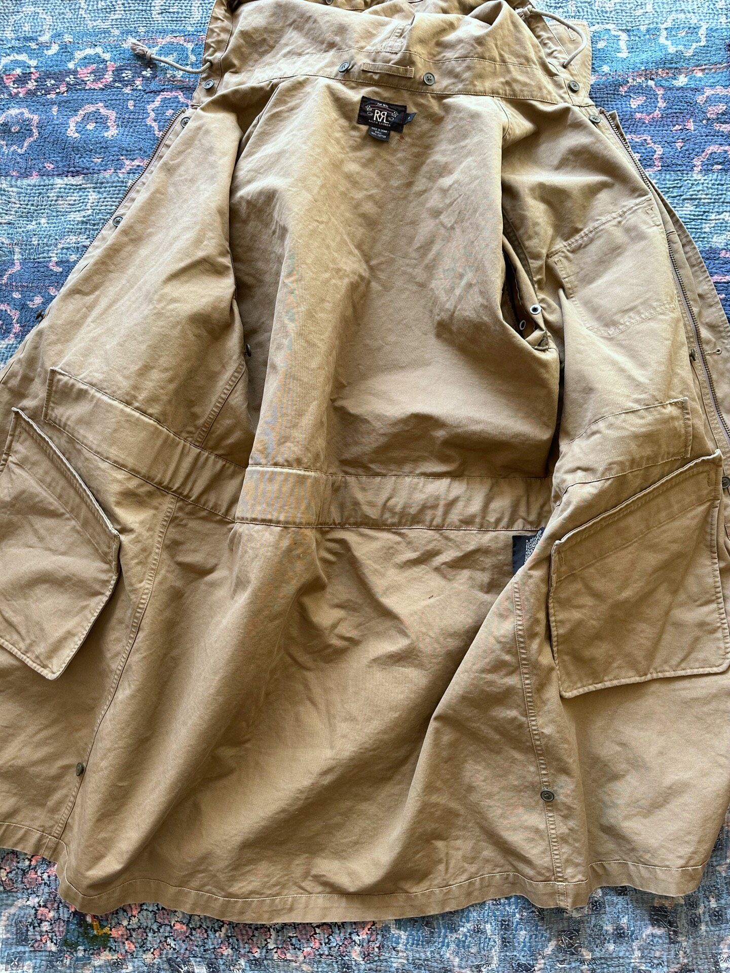R.R.L. M43 Beige Cotton Parka — detail