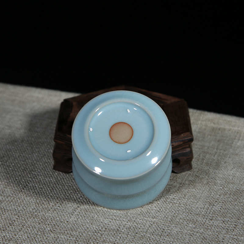 汝窑陶瓷家用竹节杯主人杯品茗杯功夫茶杯子汝州汝瓷批发品茶杯