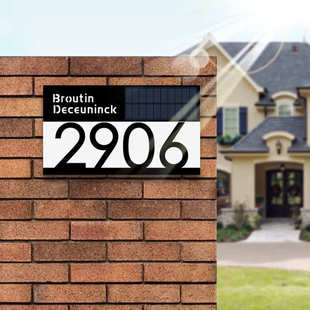 户外高端门牌 新款 门牌制作 导光款 生产工厂太阳能充电亮度高