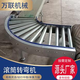 动力滚筒输送线90度180度转弯机托辊无动力快递分拣环形流水线