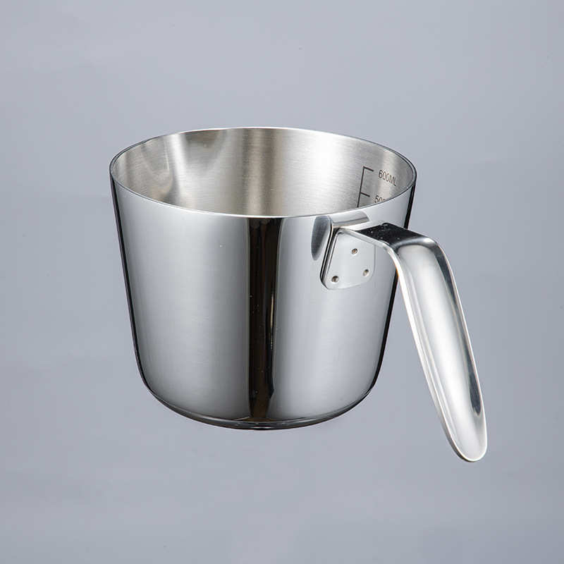 304不锈钢量杯刻度杯咖啡拉花杯子加厚热奶锅三层钢无涂层辅食锅