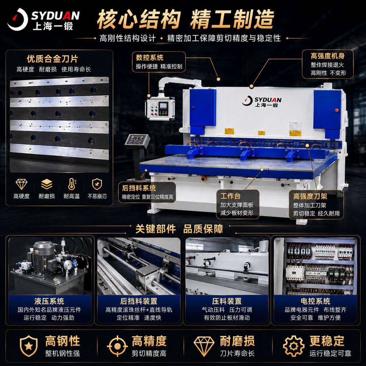 上海一锻精密裁板机不锈钢液压闸式剪板机8mm长2.5米大型小型
