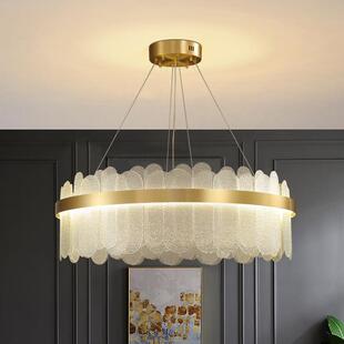 后现代轻奢全铜水晶玻璃客厅灯法式简约大气高端纹理广东中山灯具