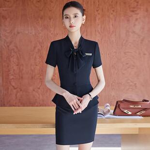 高端西装套装女夏薄款酒店前台接待美容院职业装工装珠宝店工作服