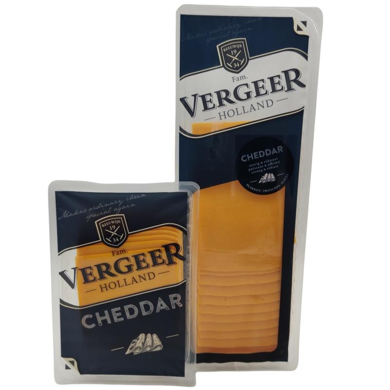 荷兰原装进口VERGEER原制红车达奶酪片200g 500g橘红切达芝士