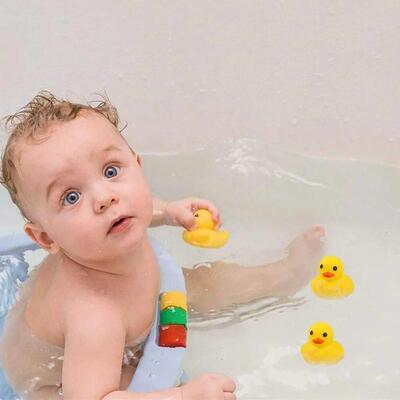 5pcs Rubber Duck Bath Toys Yellow Mini Ducks Float Duck Baby