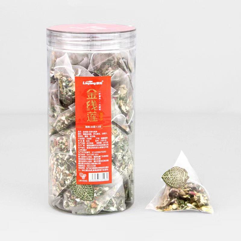 麟阳品牌金线莲 金三角 花草茶 三角包代用茶 20泡 60克 LYSJ-20
