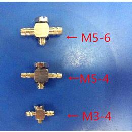 微型铜接头M-5ATHU-4-6-3 T型三通M5牙4MM MS-5ATHU-4-6倒钩接头