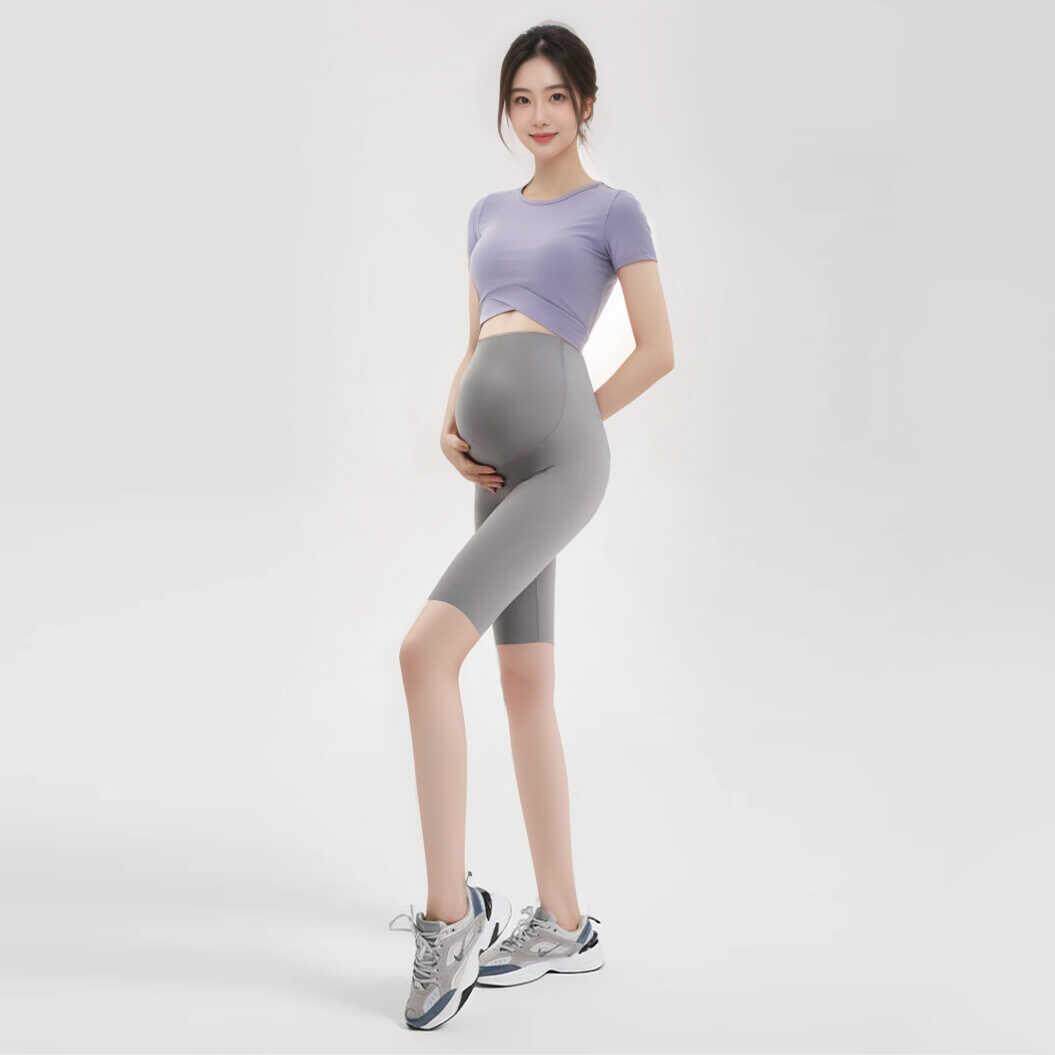 2025夏季新款孕妇瑜伽服套装带胸垫五分裤健身运动跳操瑜珈裤短裤