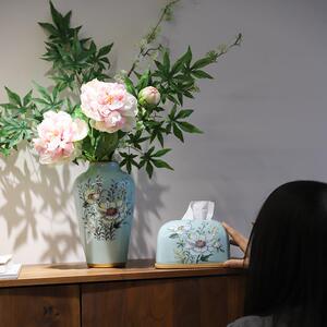 新中式陶瓷花瓶家居工艺品摆件客厅桌面手工瓷瓶现代花艺中式花器