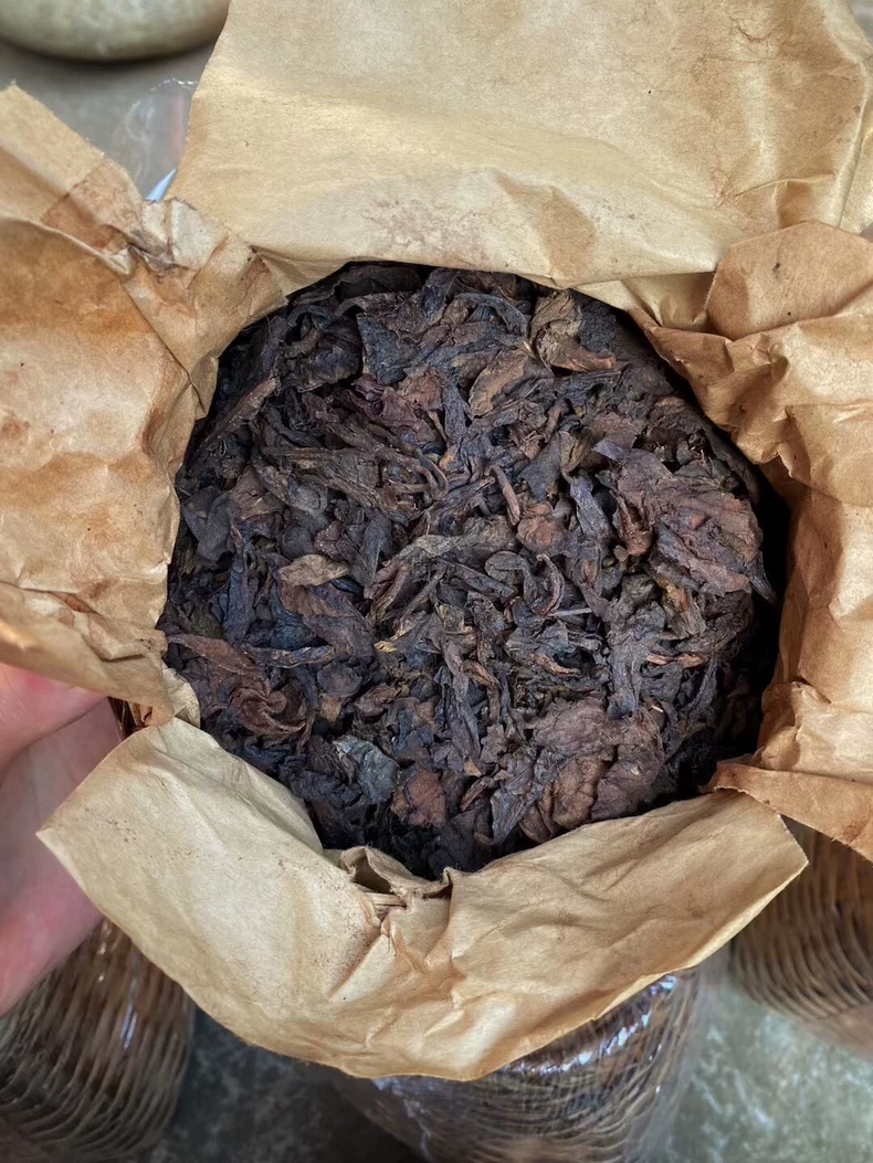 1997年雙獅同慶生散茶幹倉老茶 一筐400克班章野生古樹老生散茶 普洱茶 BUASHOP普洱老茶
