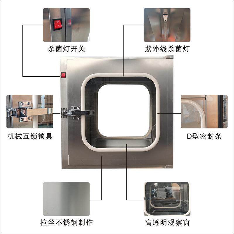 3钢04不锈传递窗紫外线消毒灭菌传净WFI递递柜机械电子互锁洁传窗