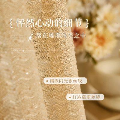 【钻彩绵绵冰】法式纱帘透光不透人窗帘客厅飘窗梦幻轻奢阳台窗纱
