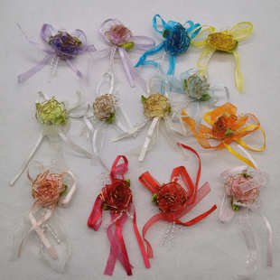 DIY服装 辅料雪纱蝴蝶结小花喜糖盒婚庆喜铺配件雪纱飘带小花