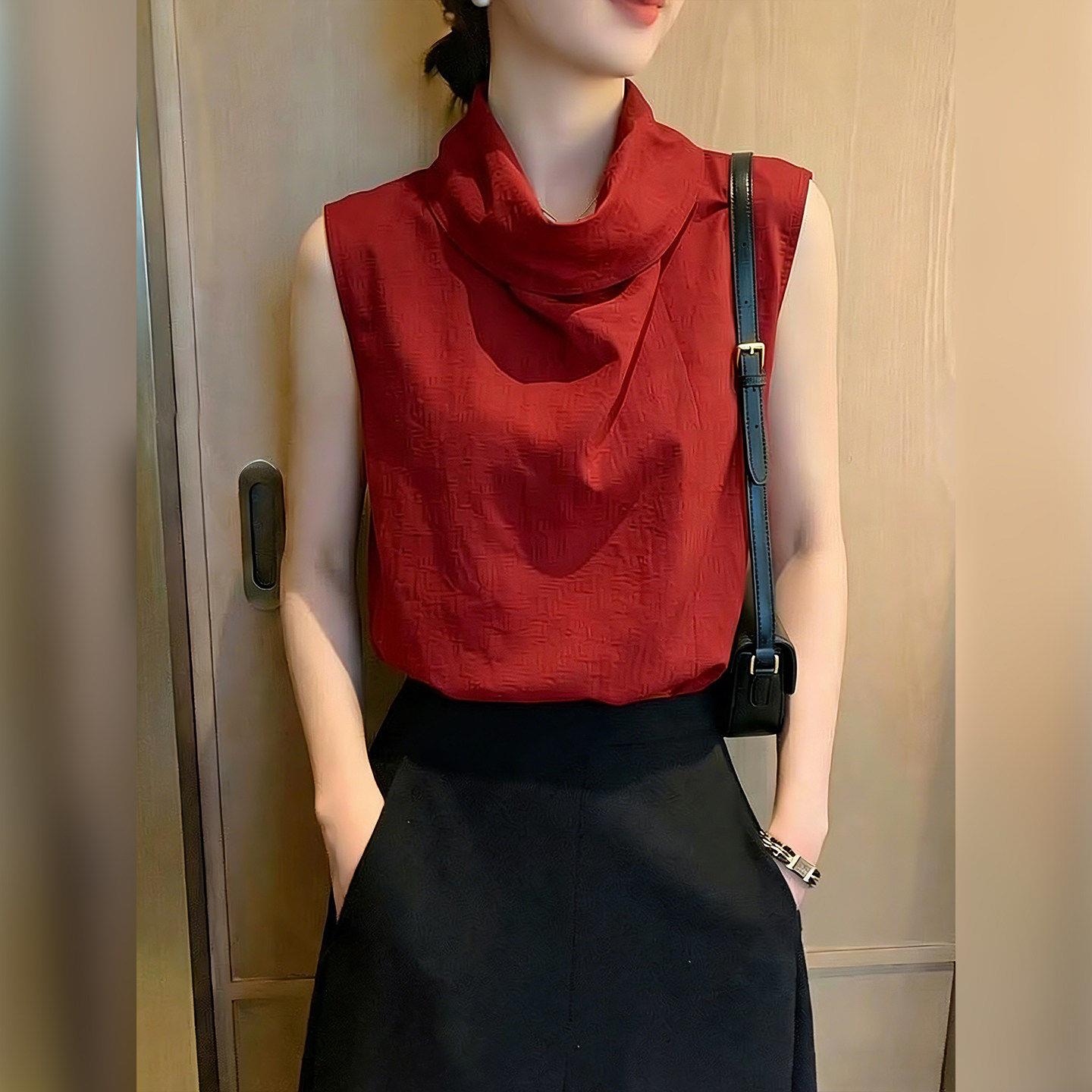 潮牌时髦设计感套头背心女夏季新款洋气高级感韩版百搭无袖上衣