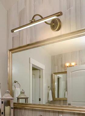 供货全铜镜前灯美式卫生间led复古简约黑色浴室镜柜灯北欧洗