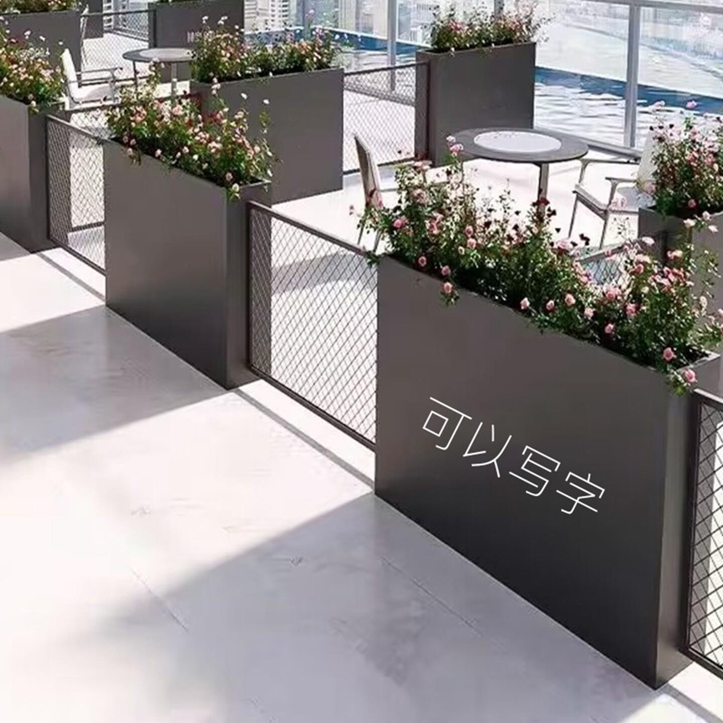 铁艺不锈镀锌板围栏花架户外花槽架餐饮店隔断花箱样品屋展示中心