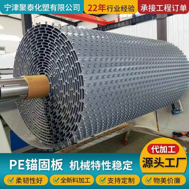 聚乙烯多点锚固板混凝保护衬垫防渗透管道内衬锚固防腐板PE锚固板