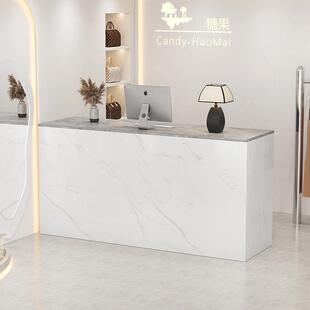 服装店收银台简约现代商用吧台美容院前台接待台店铺小型柜台桌子