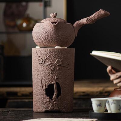 罐罐茶茶古炭火煮茶器明火温茶炉烤枣网围SY-20221炉子复侧把红茶