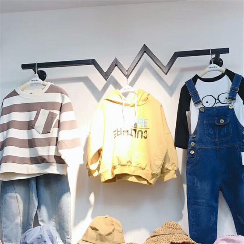 服装店展示架上墙女童装店铺装修货架墙上壁挂式组合挂衣架正侧挂