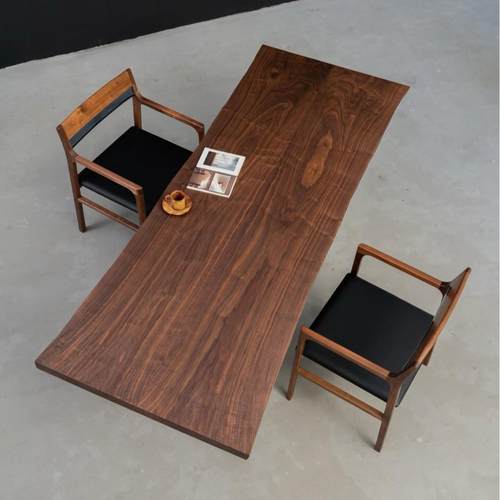 大板实木原木茶桌新中式茶几办公室家用泡茶台大板桌写字两用组合