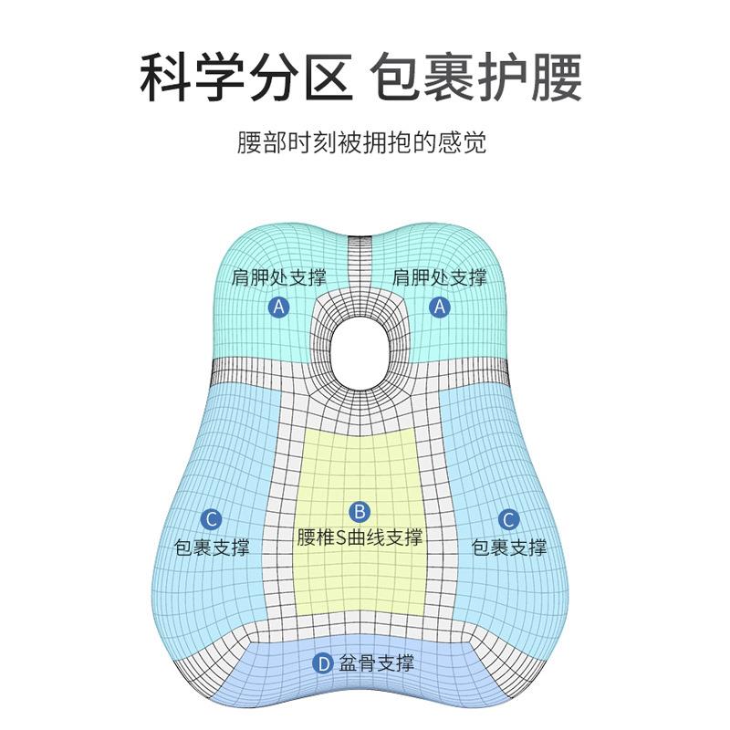 靠办公LYK1117室座椅靠护腰靠腰透气背鸟眼布垫内衬中空记忆棉腰