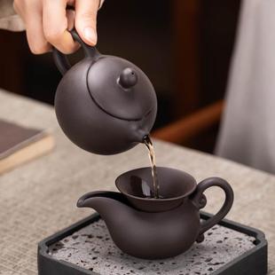 家用客厅陶瓷茶杯中式 紫砂功夫茶具套装 简约办公室会客茶壶泡茶器