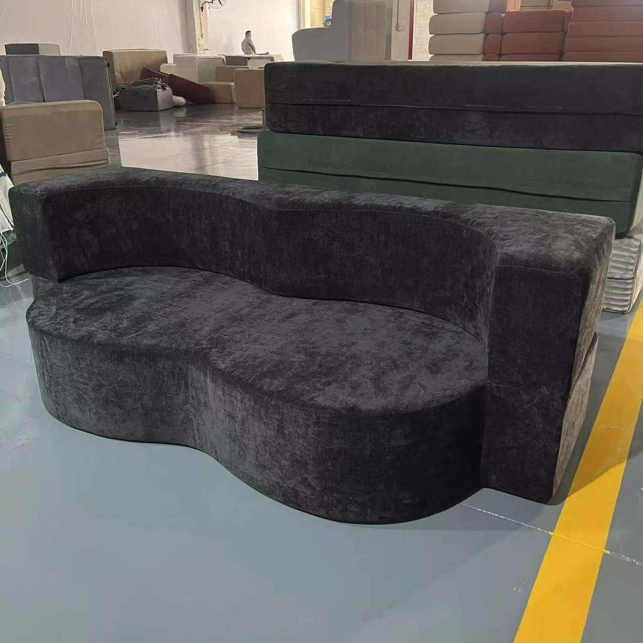 跨境沙发小户型沙发床折叠两用直排客厅卧室双人位布艺压缩布沙发