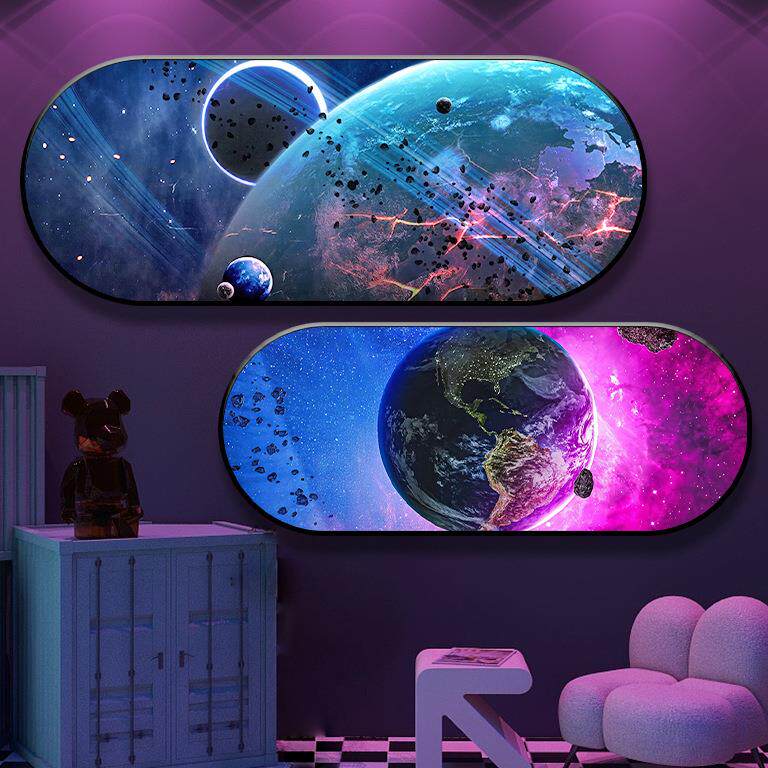 宇星空挂画电竞宙饰房厅太空月球发光装画台球酒吧QT00104KTV墙面