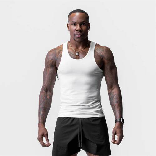 Tight fitting sports vest for men's summer running, cross