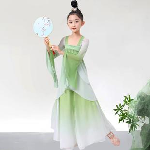 高档服儿童舞蹈古舞飘逸纱典中国风练功衣服扇子舞身韵女童超仙演