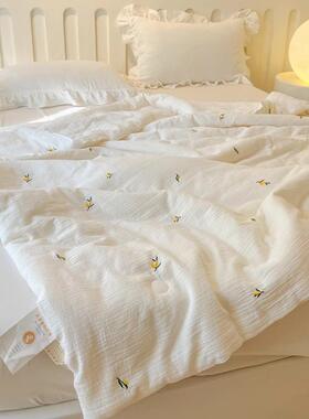 厂家直销A类双层纱夏被可水洗空调被双人夏凉被夏天薄被子宿舍单