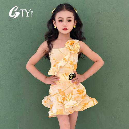 GTYDANCE高级拉丁舞服装女童2025新款夏季儿童拉丁练功舞蹈演出服