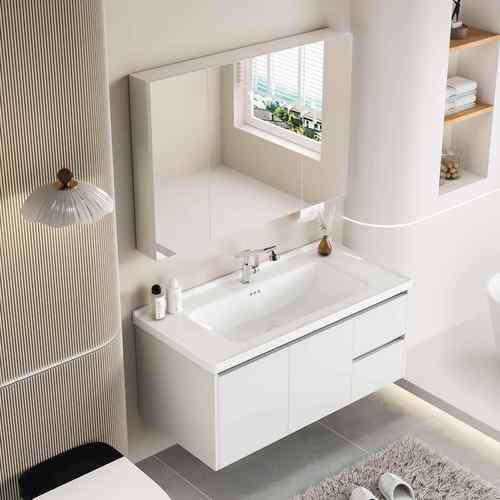 加厚蜂窝太空铝浴室柜陶瓷一体洗手盆柜家用卫生间阳台洗脸盆台盆