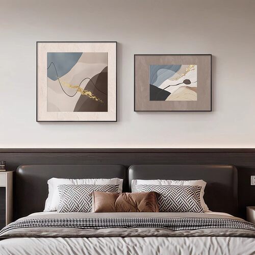 床头装饰画抽象艺术现代简约卧室主卧背景墙壁画2025新款餐厅挂画