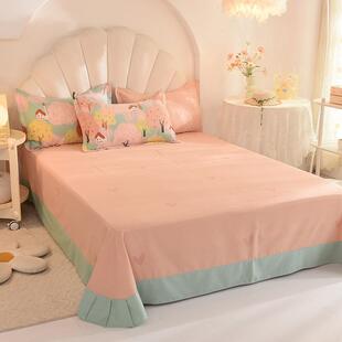 上WWW-2023床四件套棉全三棉磨毛被套件套床单床笠长绒棉活性纯印