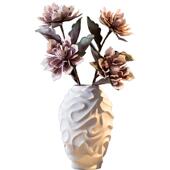 现代简约新中式 饰 白色几何螺旋陶瓷花器花瓶摆件样板房售楼处装