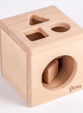 Kids Wooden Shape Sorter Cube Educational Montessori Toys Gi